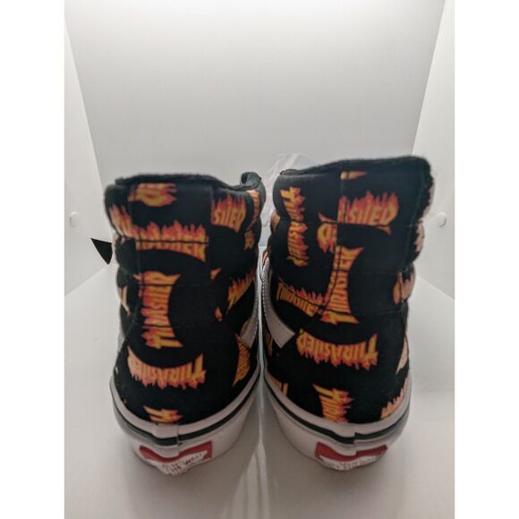 Vans x Thrasher Skate Sk8-Hi PopCush Black Multi Flame Logo Men’s Size 6 - New - Picture 3 of 7